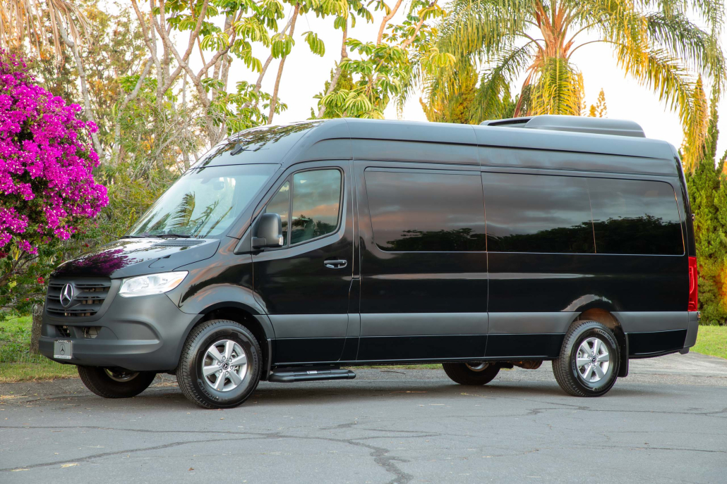 about hawaii airport shuttle black mercedes vans