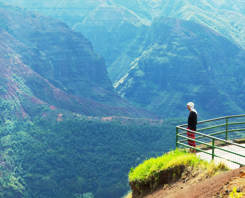 man at waimea canyon kauai